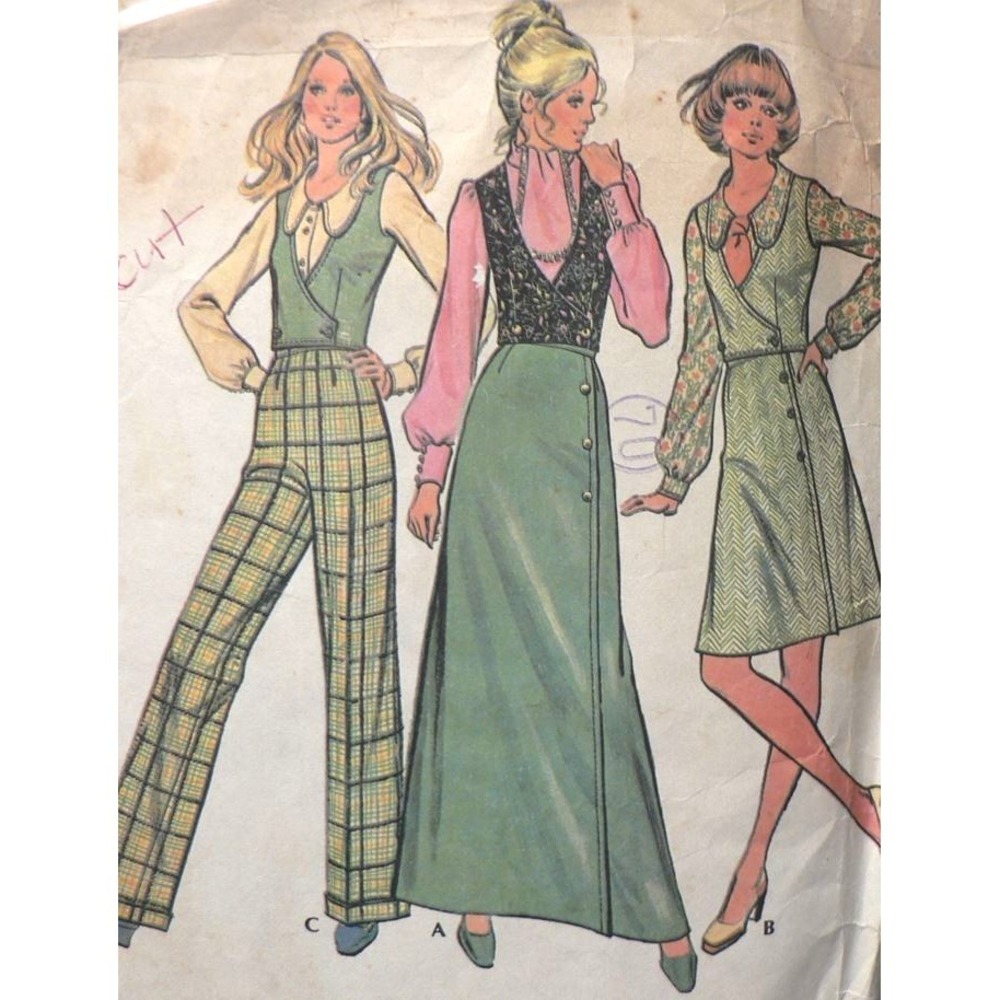 Vintage McCall's Sewing Pattern #3314 Womens Vest Skirt & Pants Size 12 Cut 1972